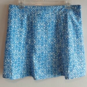 Rip Skirt Hawaii Blue Patterned Velcro Closure Travel Beach Mini Skirt
